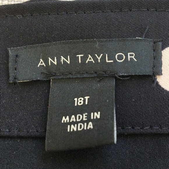 Ann Taylor Black and White Polka Dot Long Sleeve Square Neckline Dress Size 18T - Picture 7 of 8